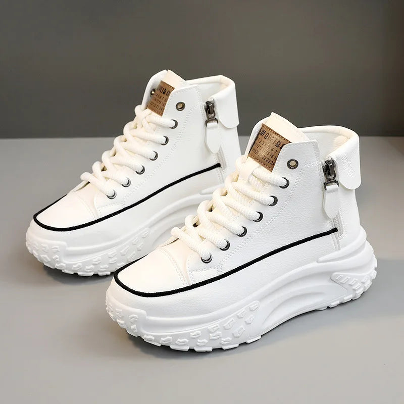 2025 nuevas zapatillas De deporte para Mujer, botas altas De lujo a la moda para Mujer, zapatos informales con plataforma, zapatos para correr al aire libre para Mujer, Tenis De Mujer