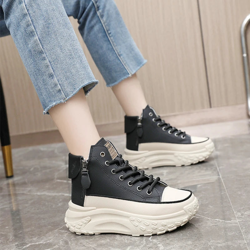 2025 nuevas zapatillas De deporte para Mujer, botas altas De lujo a la moda para Mujer, zapatos informales con plataforma, zapatos para correr al aire libre para Mujer, Tenis De Mujer